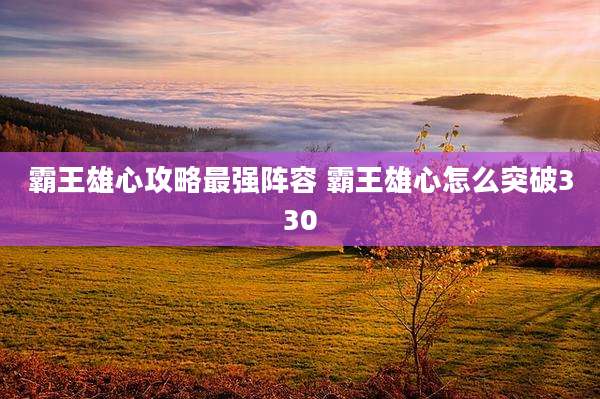 霸王雄心攻略最强阵容 霸王雄心怎么突破330