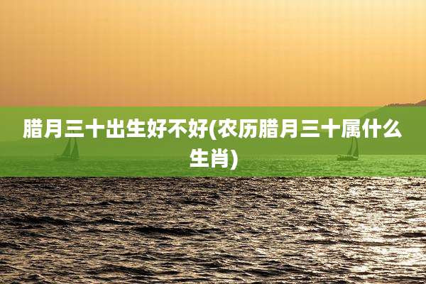 腊月三十出生好不好(农历腊月三十属什么生肖)
