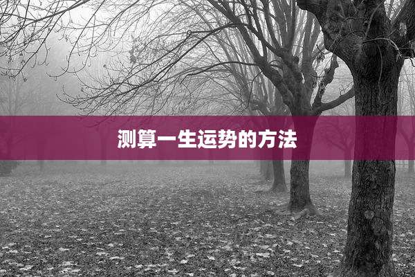 测算一生运势的方法