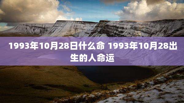 1993年10月28日什么命 1993年10月28出生的人命运