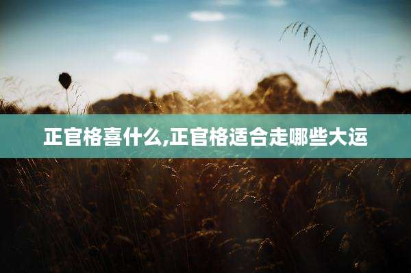 正官格喜什么,正官格适合走哪些大运