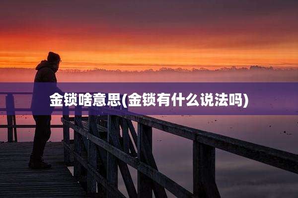 金锁啥意思(金锁有什么说法吗)