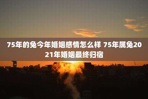 75年的兔今年婚姻感情怎么样 75年属兔2021年婚姻最终归宿