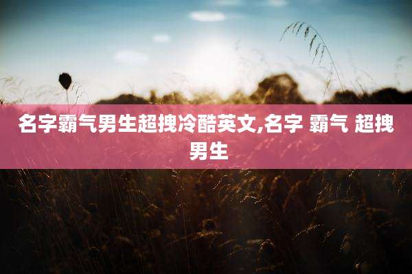名字霸气男生超拽冷酷英文,名字 霸气 超拽 男生