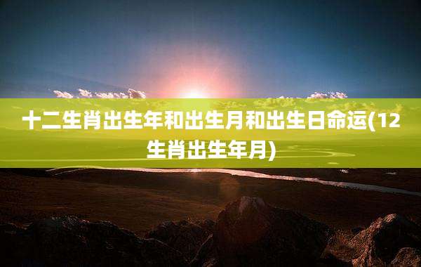 十二生肖出生年和出生月和出生日命运(12生肖出生年月)