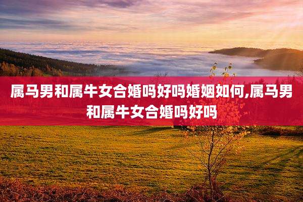属马男和属牛女合婚吗好吗婚姻如何,属马男和属牛女合婚吗好吗