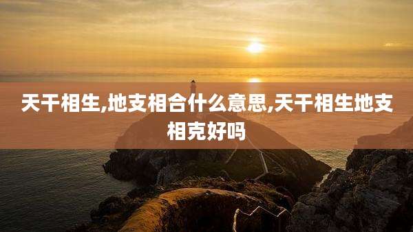 天干相生,地支相合什么意思,天干相生地支相克好吗