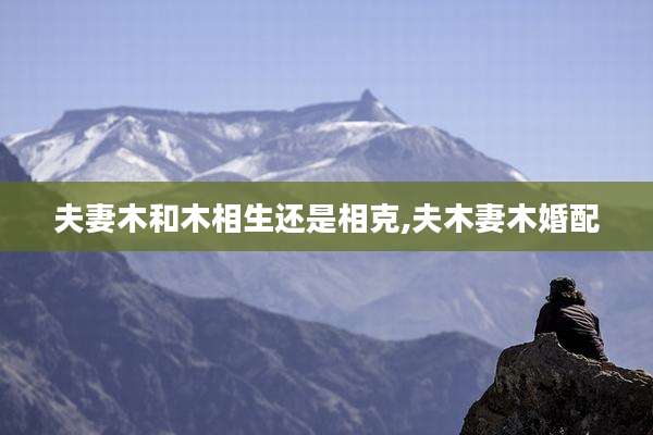 夫妻木和木相生还是相克,夫木妻木婚配