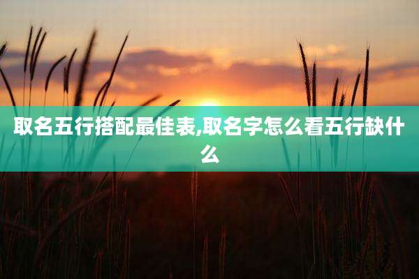 取名五行搭配最佳表,取名字怎么看五行缺什么