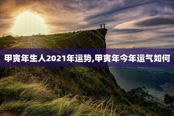 甲寅年生人2021年运势,甲寅年今年运气如何