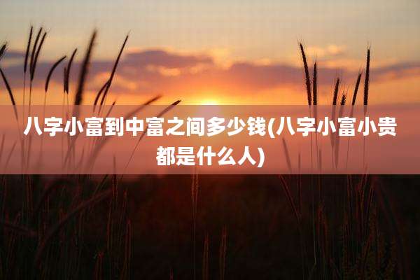 八字小富到中富之间多少钱(八字小富小贵都是什么人)