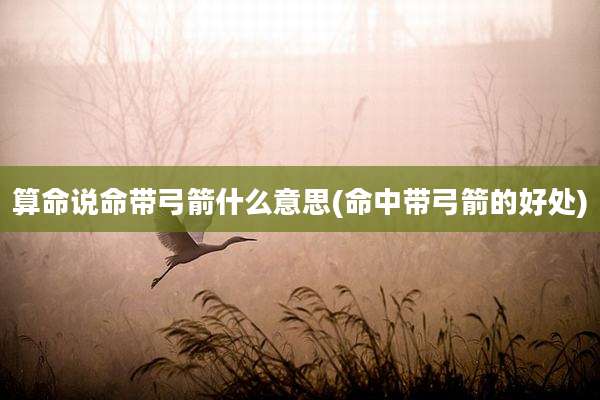 算命说命带弓箭什么意思(命中带弓箭的好处)