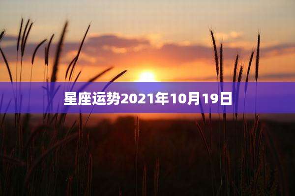 星座运势2021年10月19日