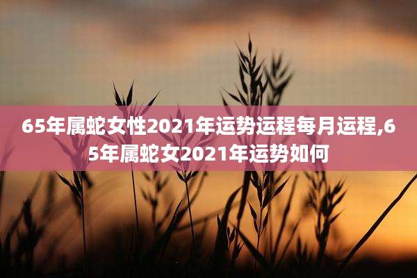 65年属蛇女性2021年运势运程每月运程,65年属蛇女2021年运势如何