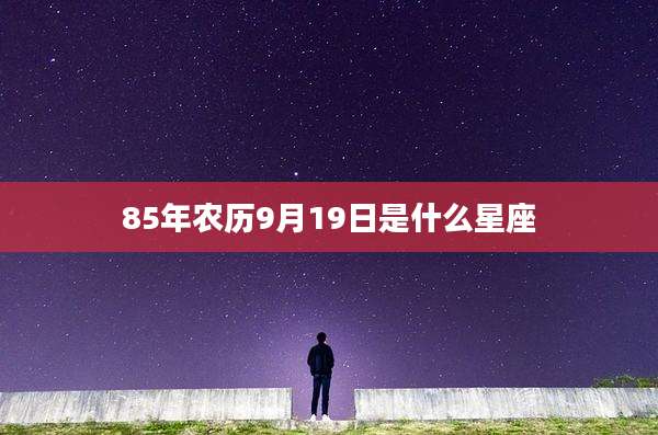 85年农历9月19日是什么星座