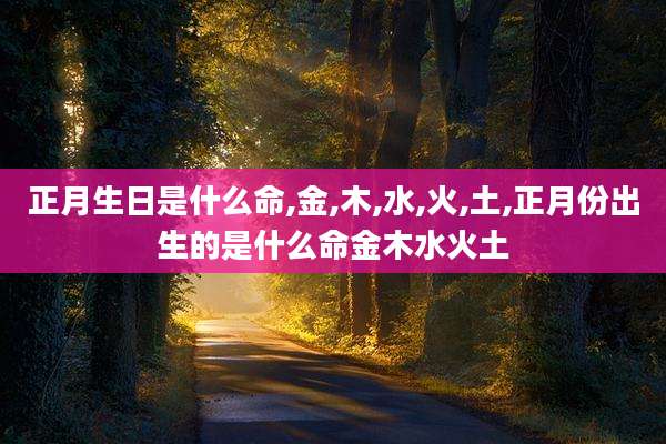 正月生日是什么命,金,木,水,火,土,正月份出生的是什么命金木水火土