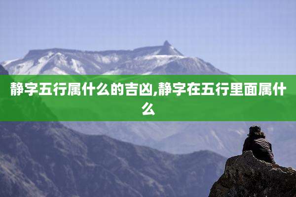 静字五行属什么的吉凶,静字在五行里面属什么