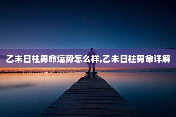 乙未日柱男命运势怎么样,乙未日柱男命详解