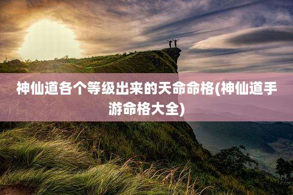 神仙道各个等级出来的天命命格(神仙道手游命格大全)