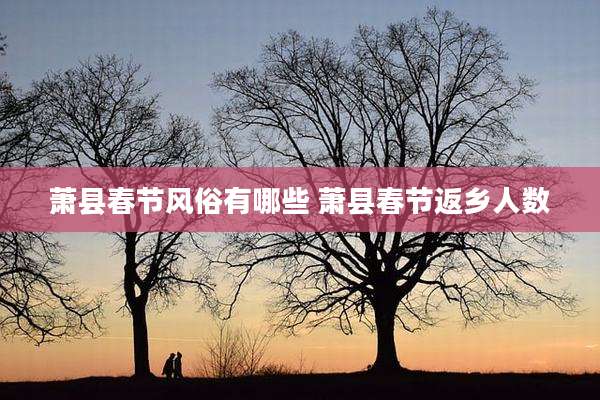 萧县春节风俗有哪些 萧县春节返乡人数