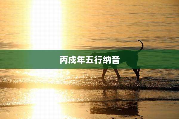 丙戍年五行纳音