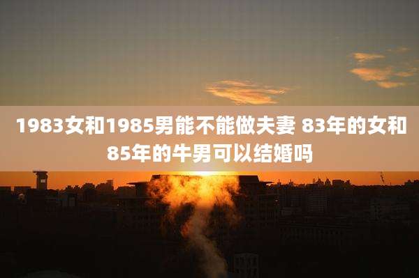 1983女和1985男能不能做夫妻 83年的女和85年的牛男可以结婚吗
