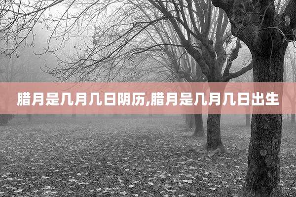 腊月是几月几日阴历,腊月是几月几日出生