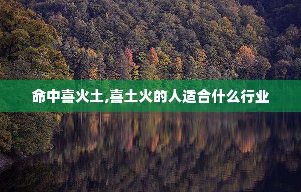命中喜火土,喜土火的人适合什么行业