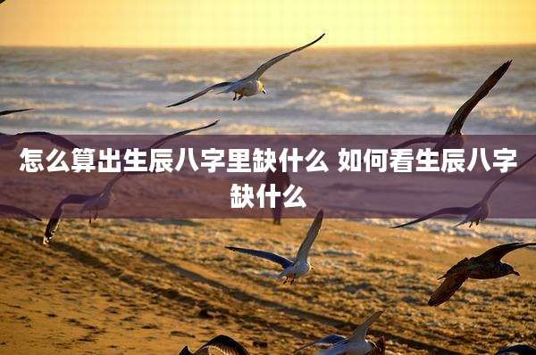 怎么算出生辰八字里缺什么 如何看生辰八字缺什么
