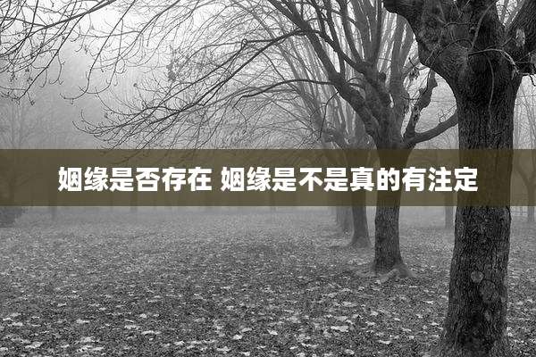 姻缘是否存在 姻缘是不是真的有注定