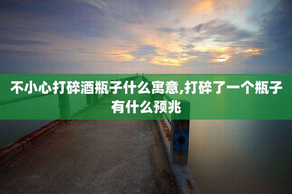 不小心打碎酒瓶子什么寓意,打碎了一个瓶子有什么预兆