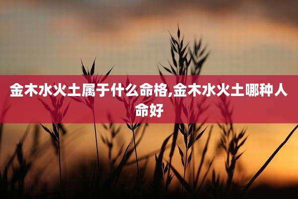 金木水火土属于什么命格,金木水火土哪种人命好