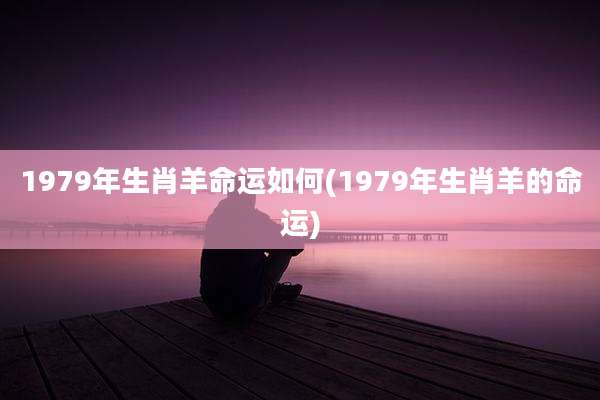 1979年生肖羊命运如何(1979年生肖羊的命运)