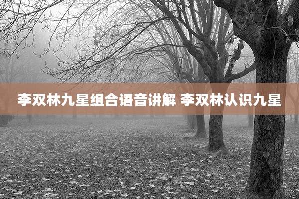 李双林九星组合语音讲解 李双林认识九星
