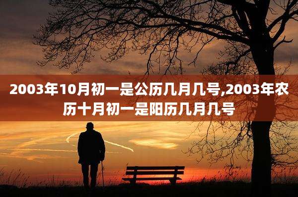 2003年10月初一是公历几月几号,2003年农历十月初一是阳历几月几号