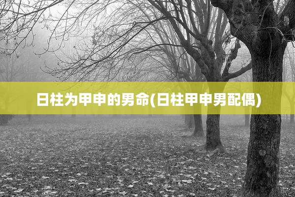 日柱为甲申的男命(日柱甲申男配偶)