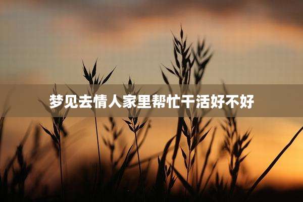 梦见去情人家里帮忙干活好不好