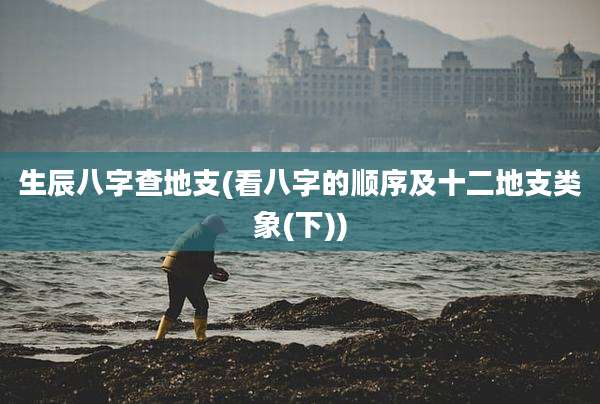生辰八字查地支(看八字的顺序及十二地支类象(下))