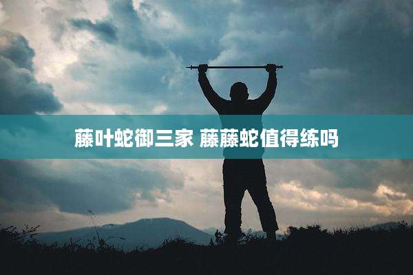 藤叶蛇御三家 藤藤蛇值得练吗