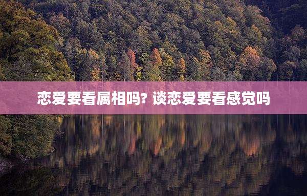 恋爱要看属相吗? 谈恋爱要看感觉吗