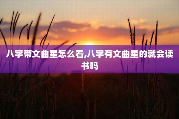 八字带文曲星怎么看,八字有文曲星的就会读书吗