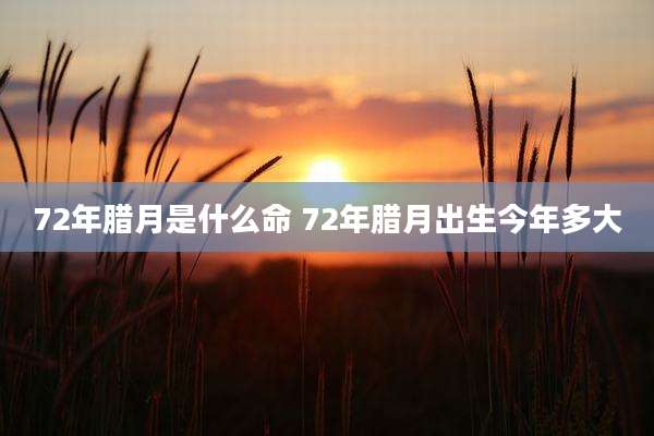 72年腊月是什么命 72年腊月出生今年多大
