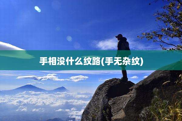 手相没什么纹路(手无杂纹)