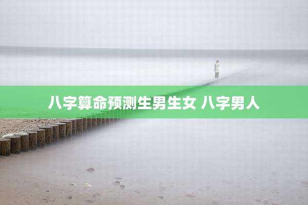 八字算命预测生男生女 八字男人