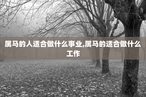 属马的人适合做什么事业,属马的适合做什么工作