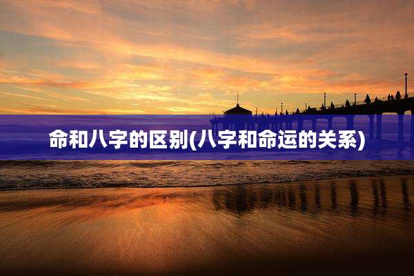 命和八字的区别(八字和命运的关系)