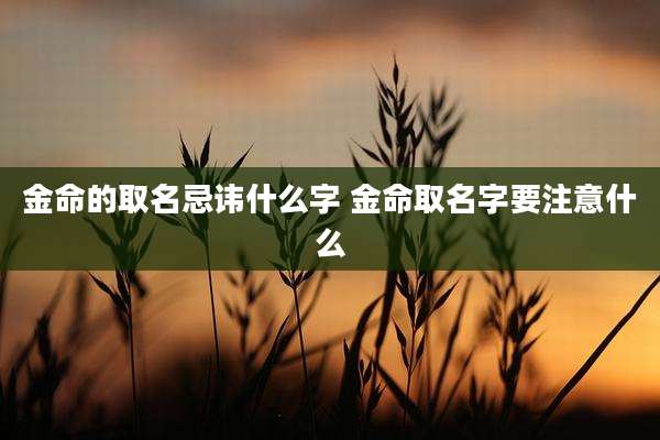 金命的取名忌讳什么字 金命取名字要注意什么