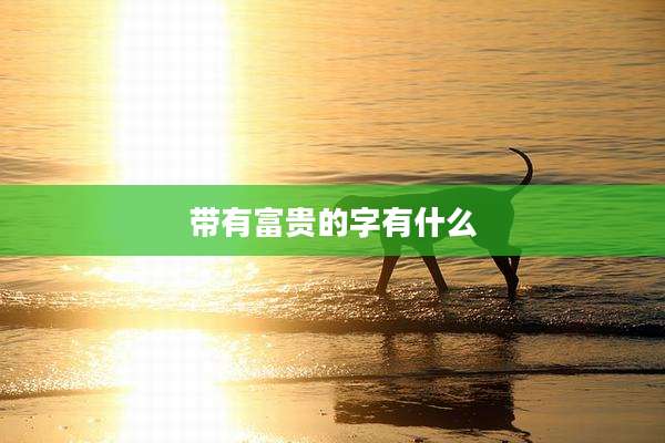 带有富贵的字有什么