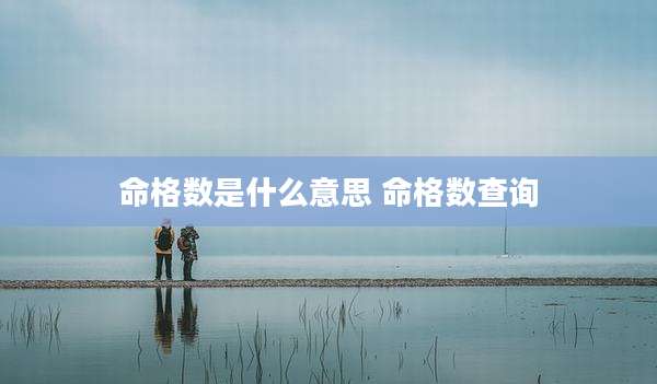 命格数是什么意思 命格数查询