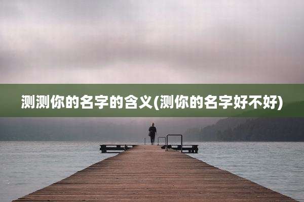 测测你的名字的含义(测你的名字好不好)